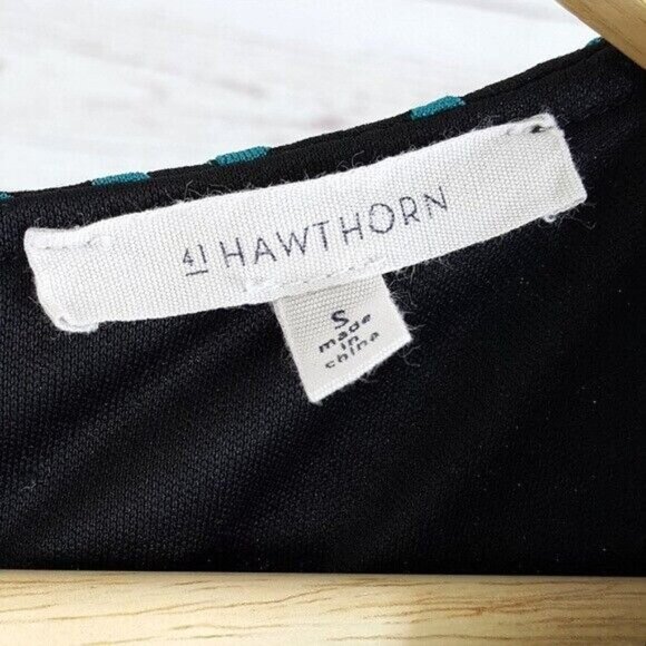 41 Hawthorn Jace Dress Green Black Small Fit Flare Lined Sleeveless Dot - Picture 5 of 6